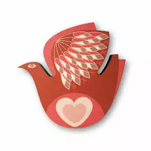 Bird Shaped Wooden Fridge Magnet