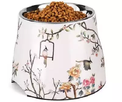 Flexzion Stainless Steel Elevated Dog Bowl Feeder