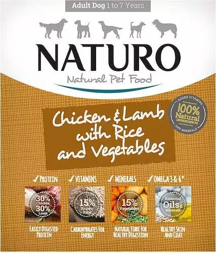 Naturo Adult Dog Food with Chicken, Lamb, Rice and Vegetables