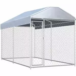Outdoor Dog Kennel with Canopy Top