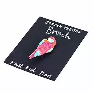 Parrot-Screen-Printed-Brooch