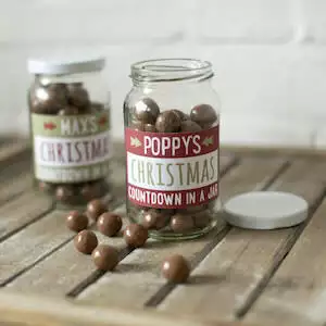 Personalised Christmas Countdown Jar