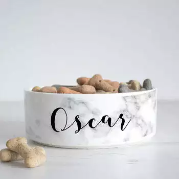 Personalised Marble Pet Bowl