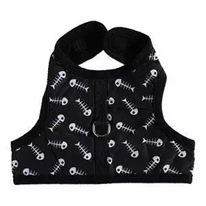 Pets-at-Home-Fish-Bone-Cat-Harness-Black