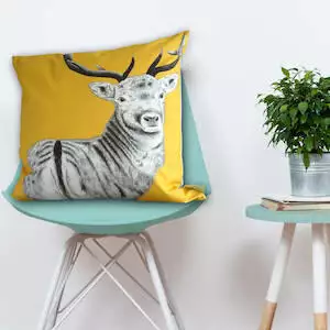 Wildlife Cushion 'The Stag Watcher'