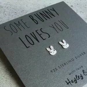 Sterling Silver Enamel Bunny Earrings