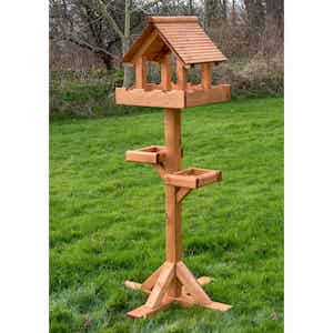 Riverside Woodcraft Triple Platform Bird Table With Anti Bacteria Coating