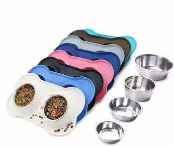 VIVAGLORY Stainless Steel Bowls with Non-Skid Mat