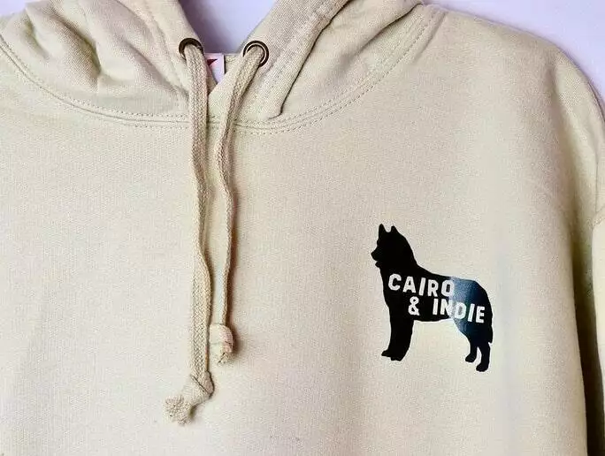 wet nosed pup personalised hoodie